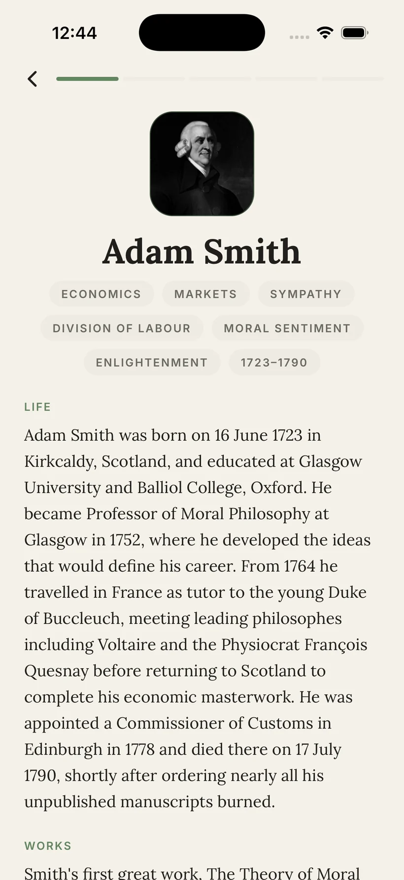 Adage author biography screen