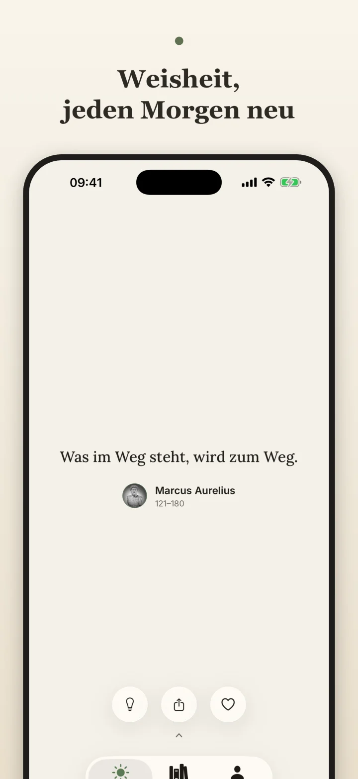 Adage Screenshot der täglichen Weisheit