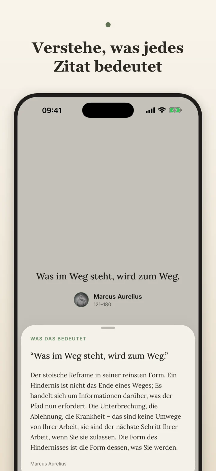 Adage Screenshot einer Zitat-Erklärung